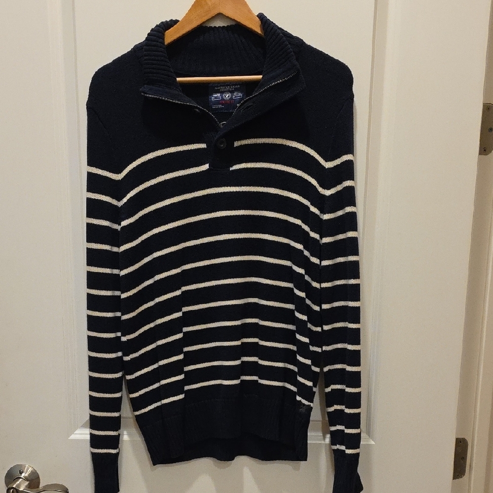 Navy Striped Sweater